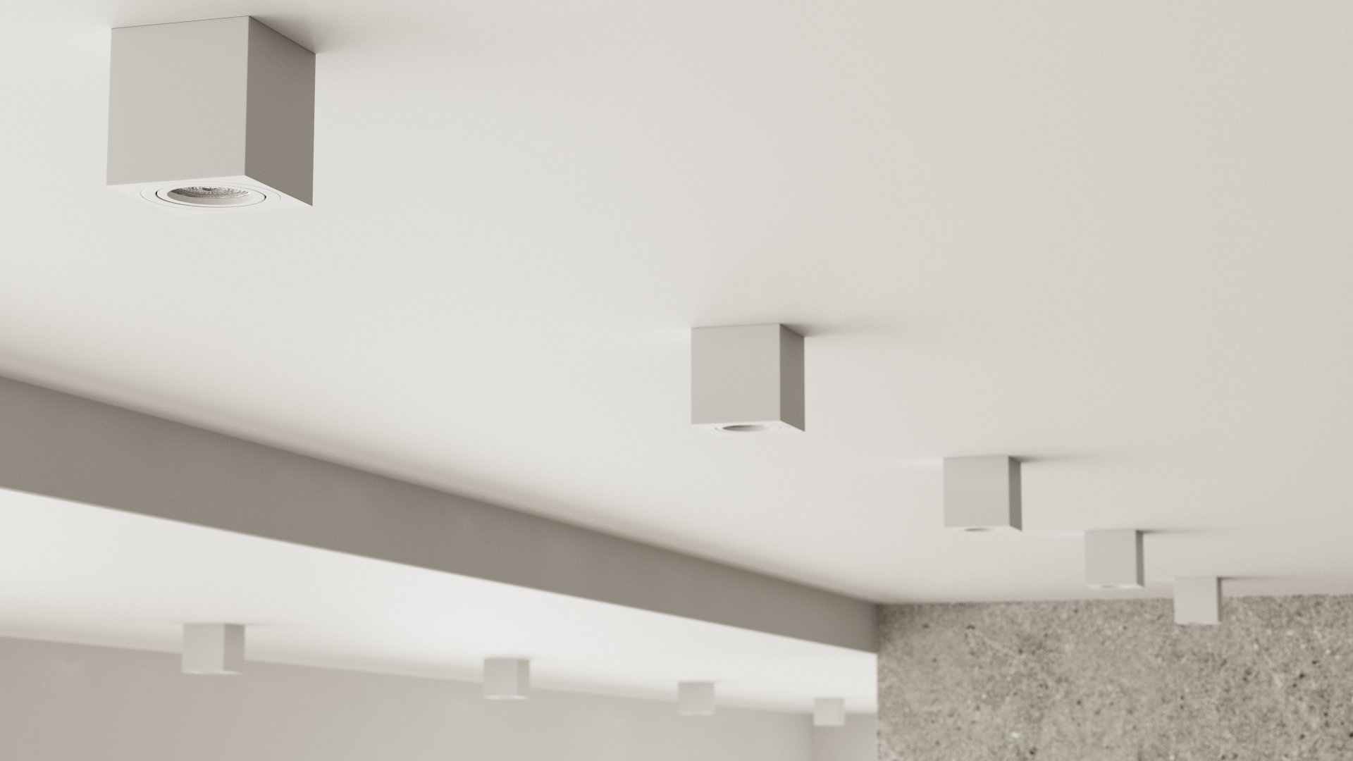 Čtvercová stropní svítidla 84 mm